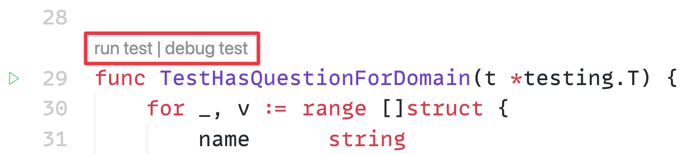 Running a test in VS Code