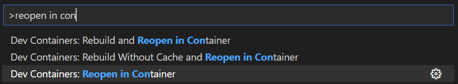 Reopen in Container