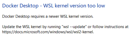 WSL kernel version error