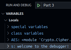 Debugger variables